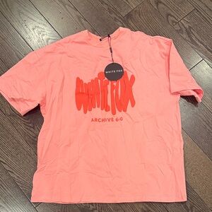 Pink white fox oversized t shirt. NWT